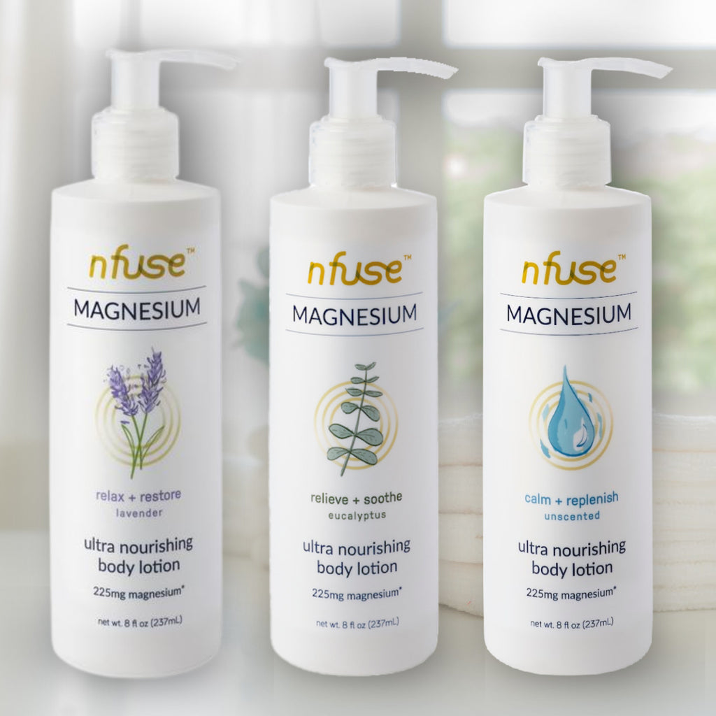 nfuse magesium lotions with essential oils - Lavender, Eucalyptus and Unscented