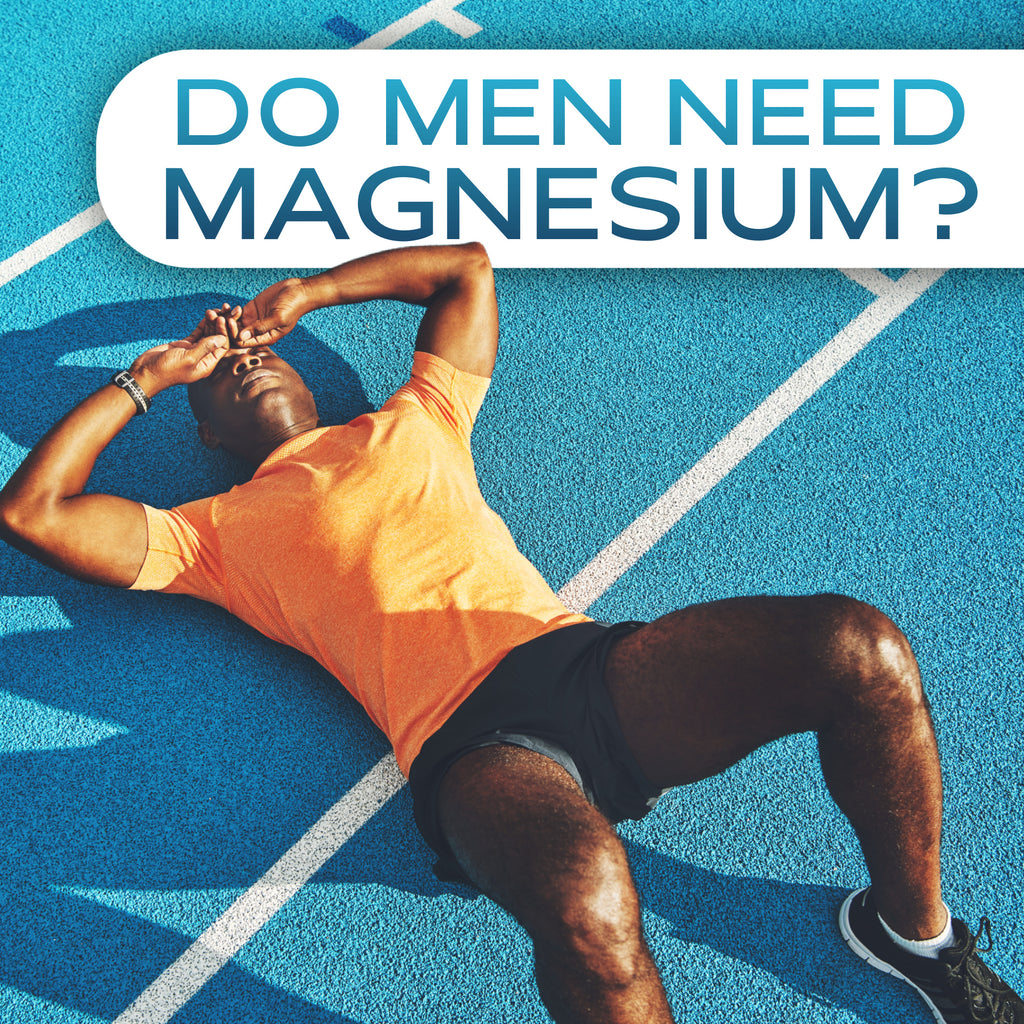 Active man lying on running track - Do Men Need Magnesium?