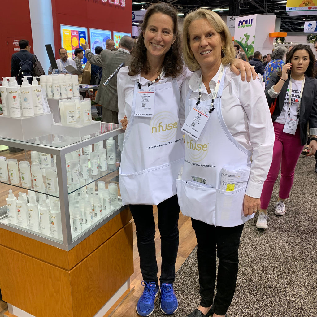 Sisters, founders and owners of nfuse, Emily and Ann, share magnesium enriched self-care at Natural Products Expo West